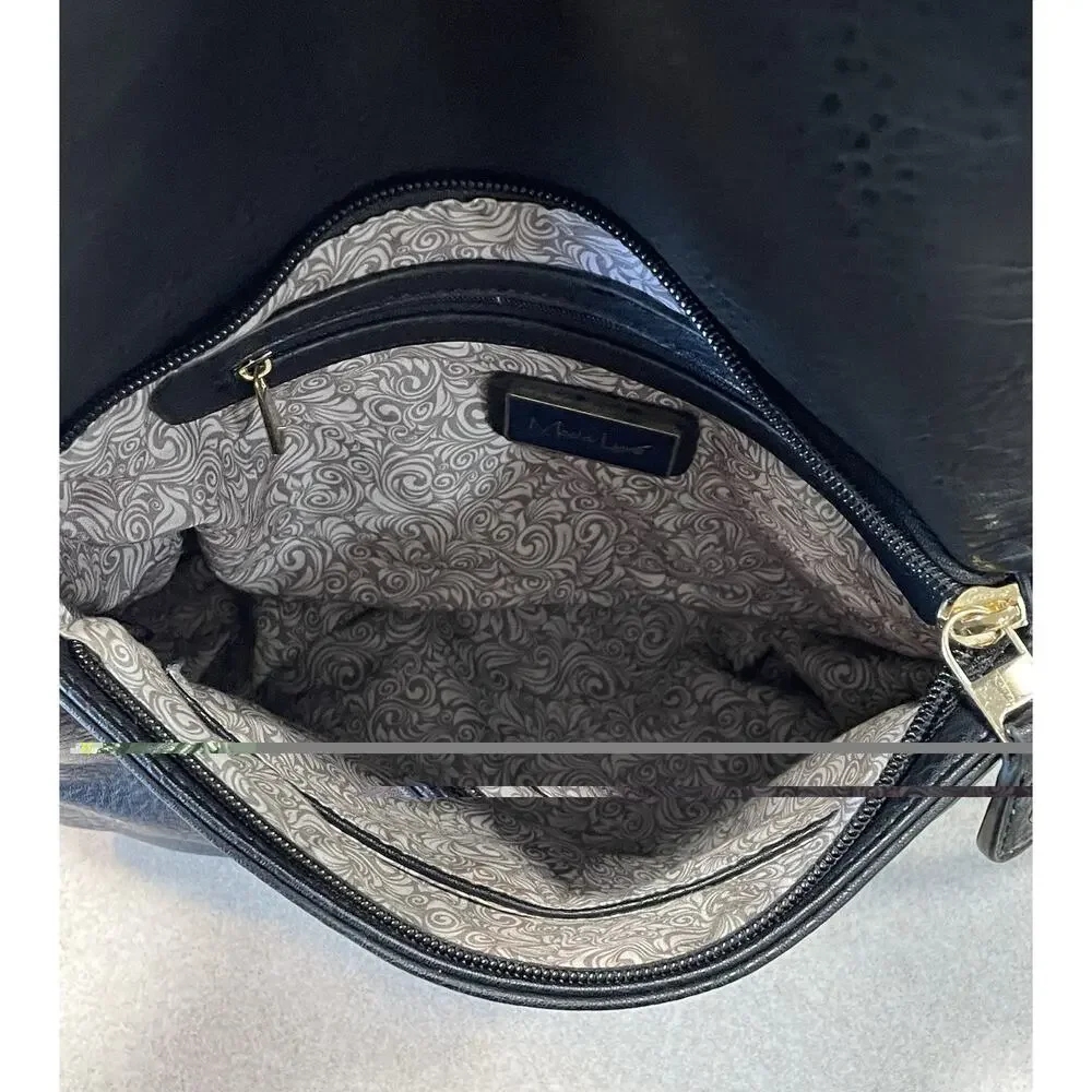 Moda Luxe Women’s Black Faux Leather Crossbody Bag Shoulder Bag Purse
